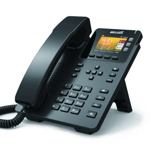ATCOM D32 — IP-телефон (6 SIP линий, цветной TFT 2,56", 2x10/100/1000T, БП в комплекте)